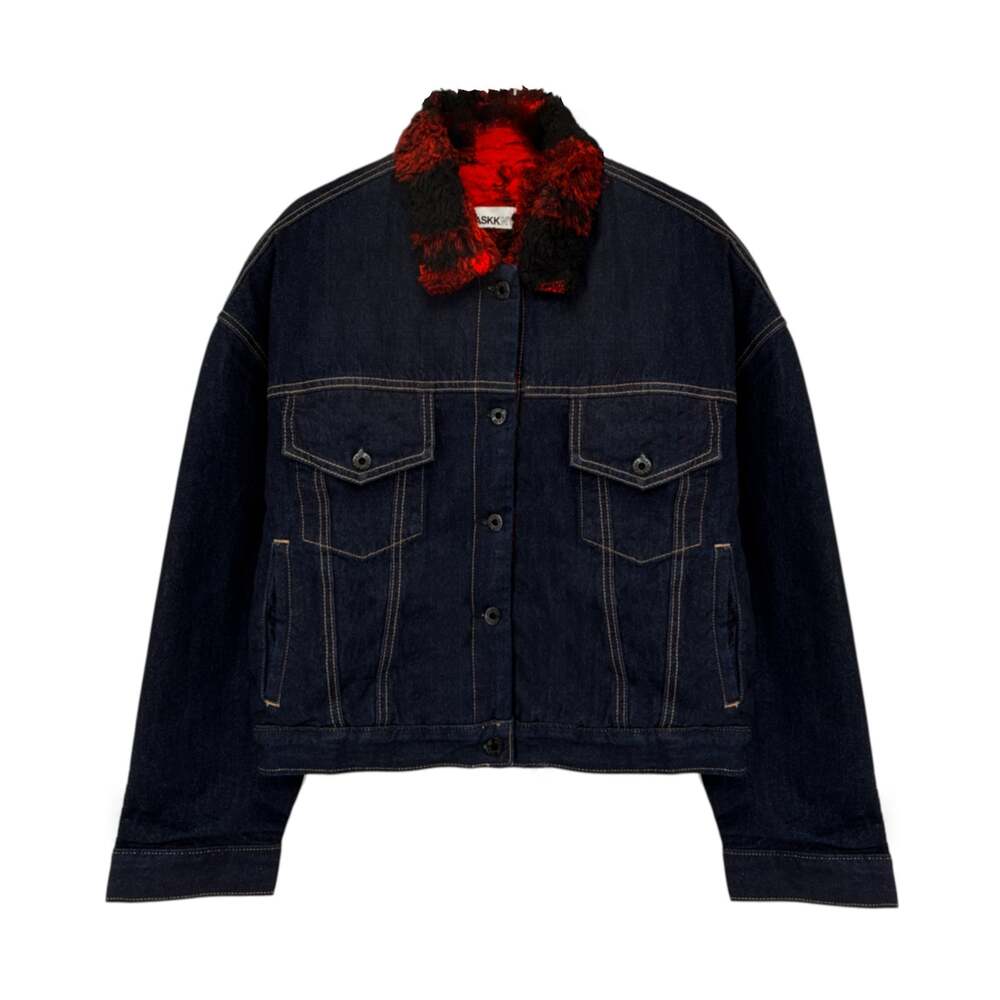 ASKK NY Nova Lined Jacket in Indigo Plaid 0|XS